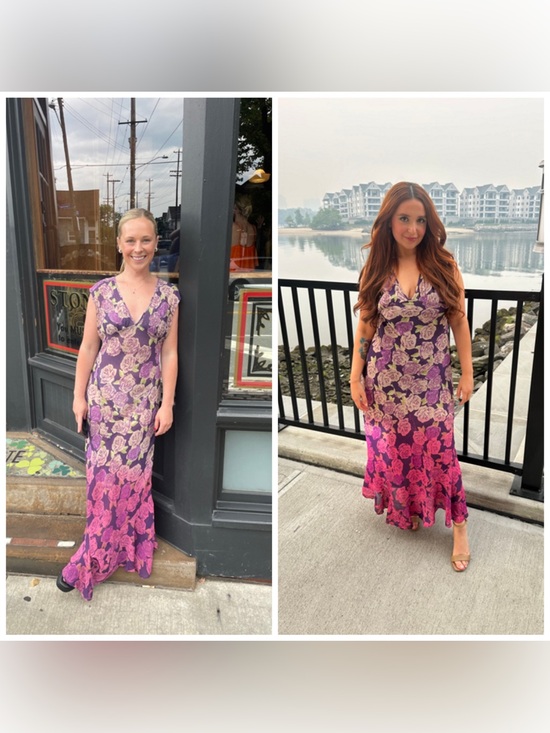 Free People Dresses & Skirts - Free People Rose Garden Maxi Dress Purple Ombre Floral Size 4 MISSING SLIP DRESS
